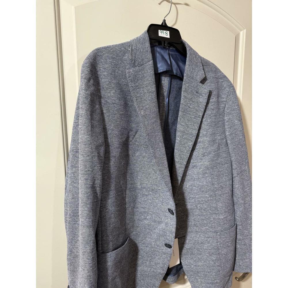 Vince Cotton Men's Slim Fit Casual Blue Sport Coat 46R Rtl $598.00 - Picture 8 of 9